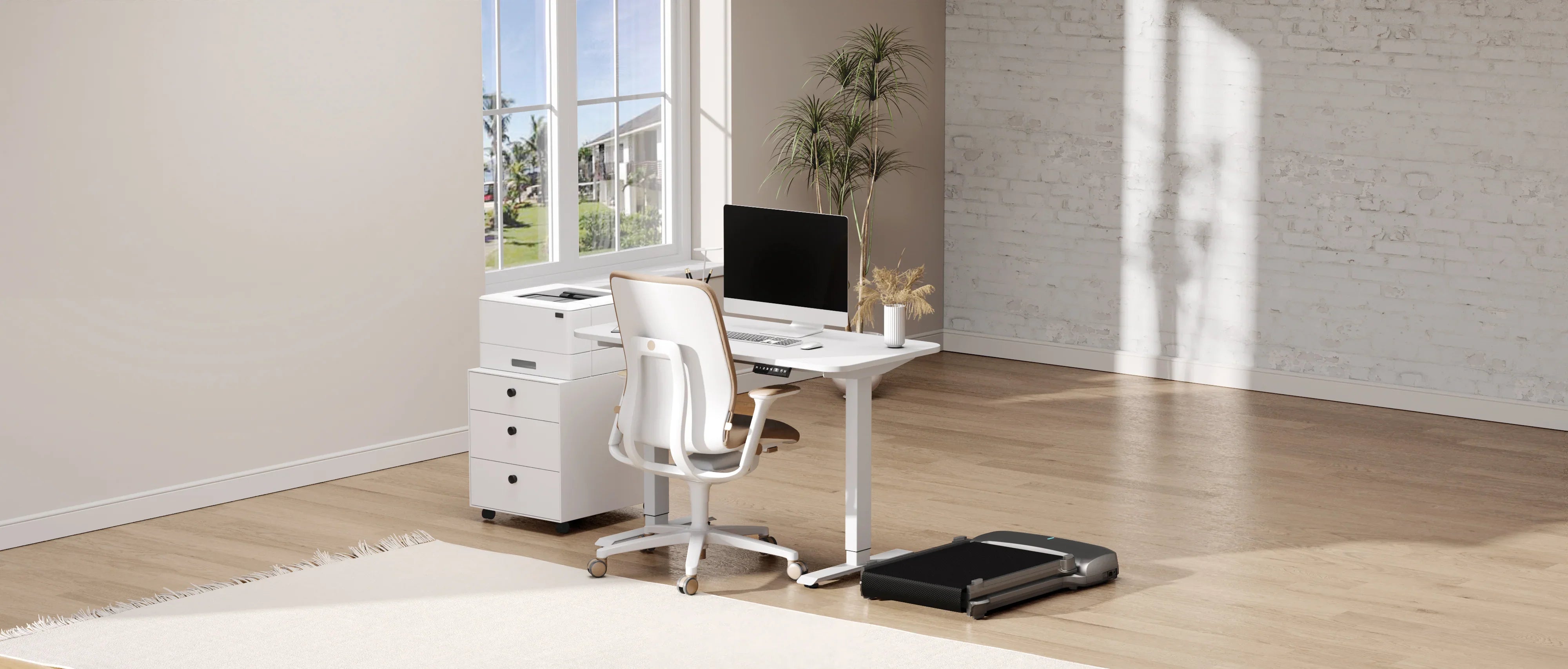 King Smith Smart Height Adjustable Table - White - Tashqila King Smith Smart Height Adjustable Table - White - Tashqila
